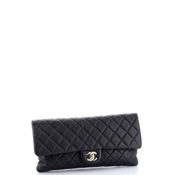 East West Classic Flap Clutch Quilted #205423C41B - Picture 3 of 7
